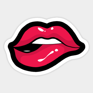 RED LIPS KISS Sticker